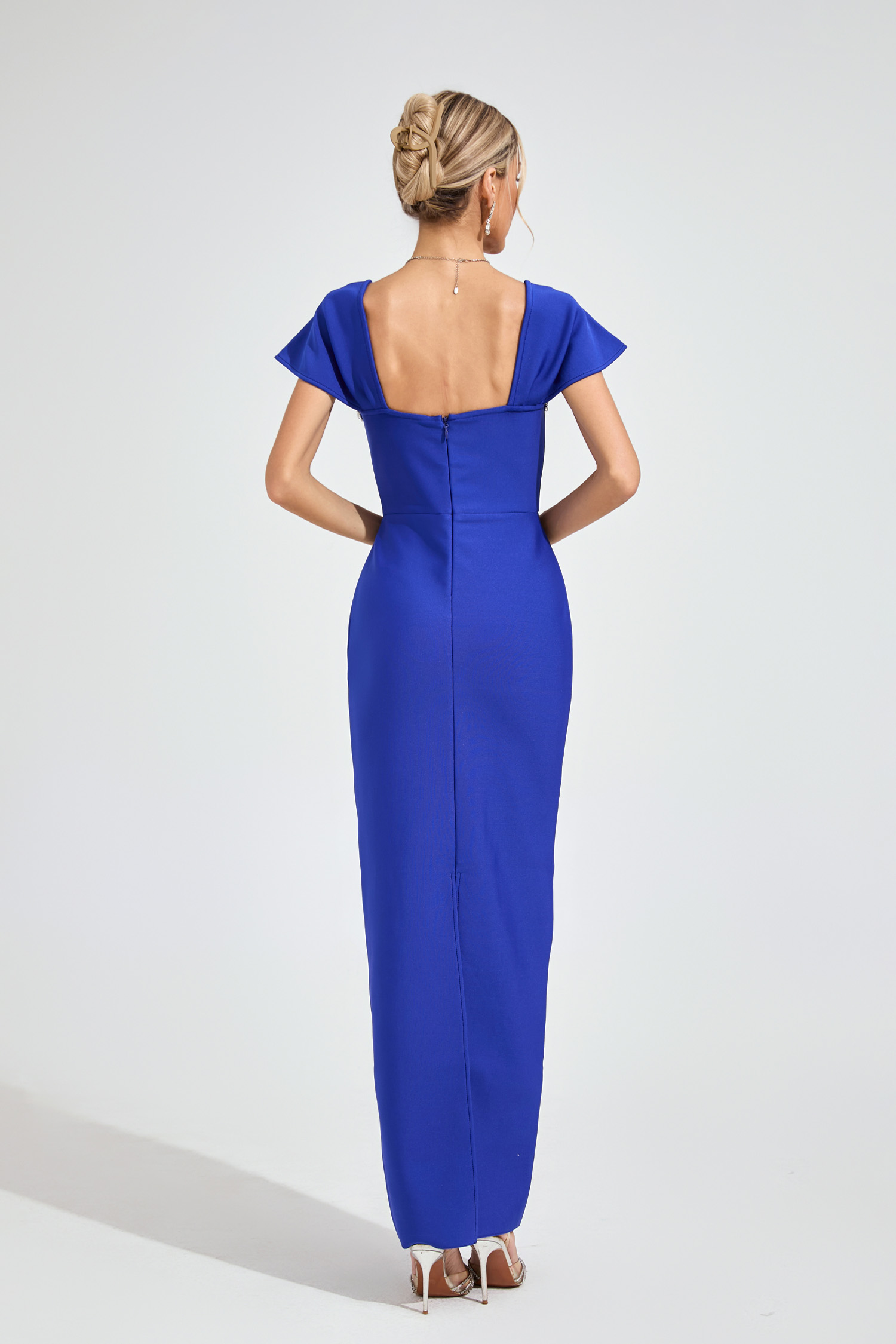 Flora  Marine Blue Diamond Bandage Dress